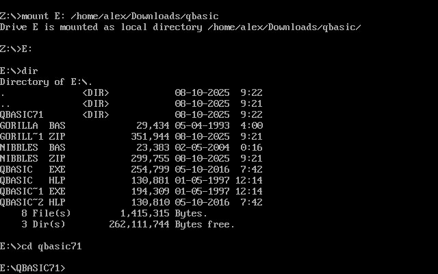 dosbox qbasic setup