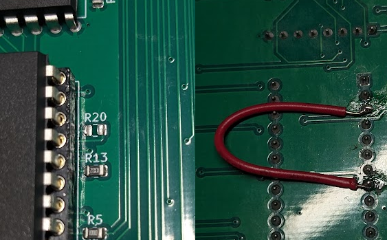 patches: desoldered resistor and power