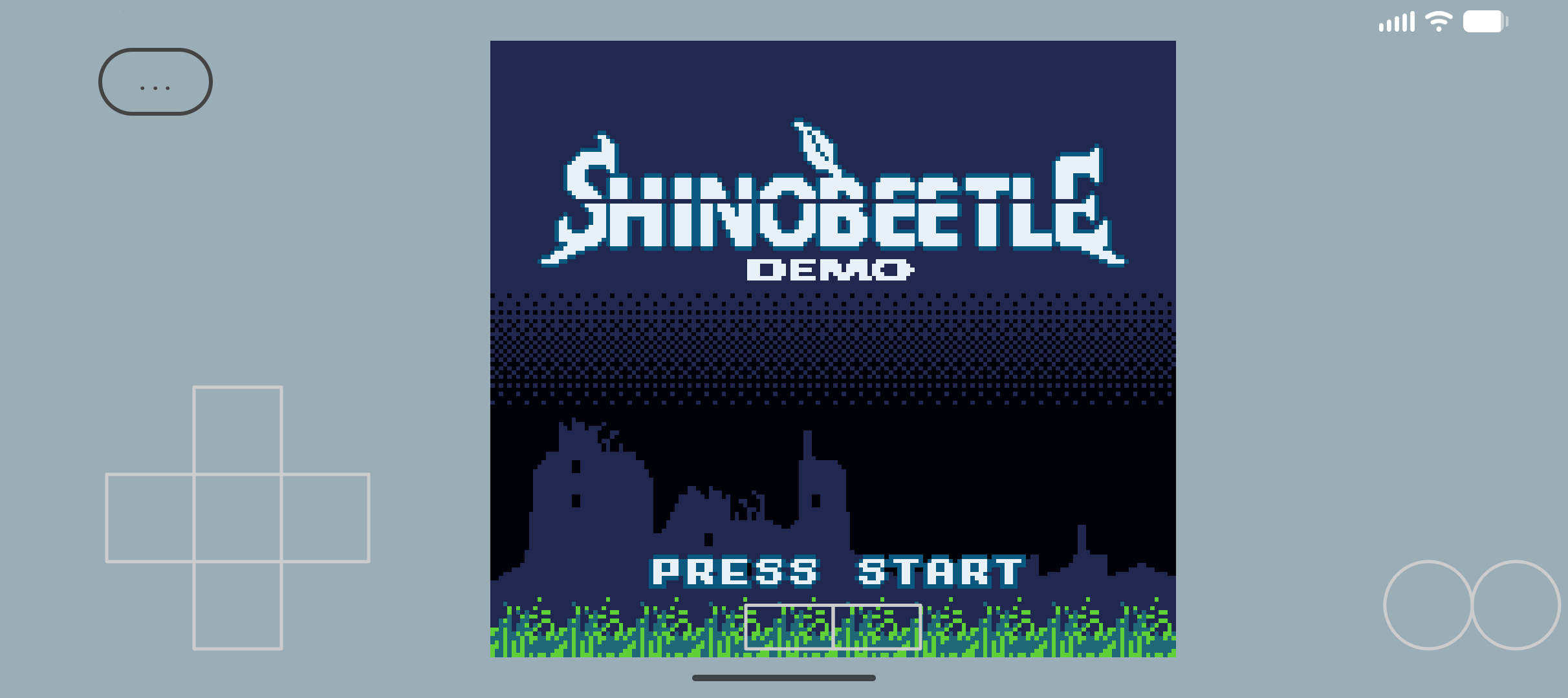 Screenshot of PicoBoy app running a classic Game Boy game on an Android phone.