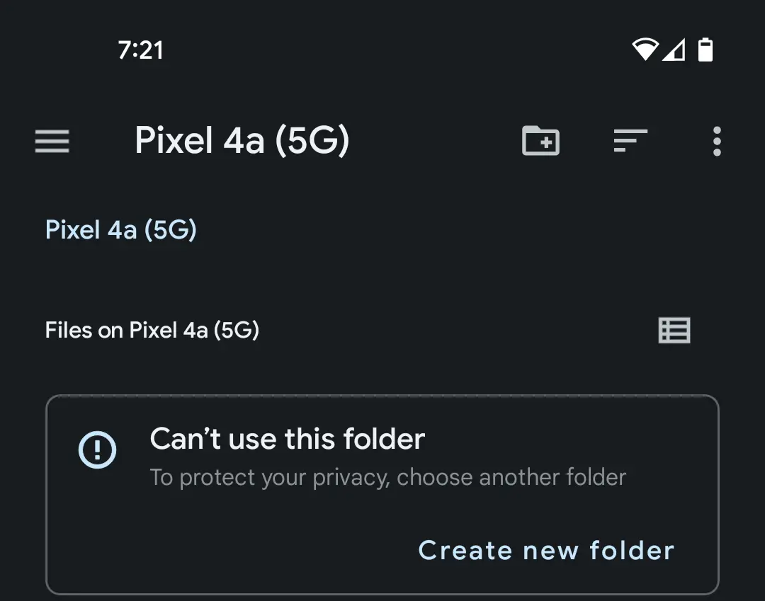 picones cant set folder