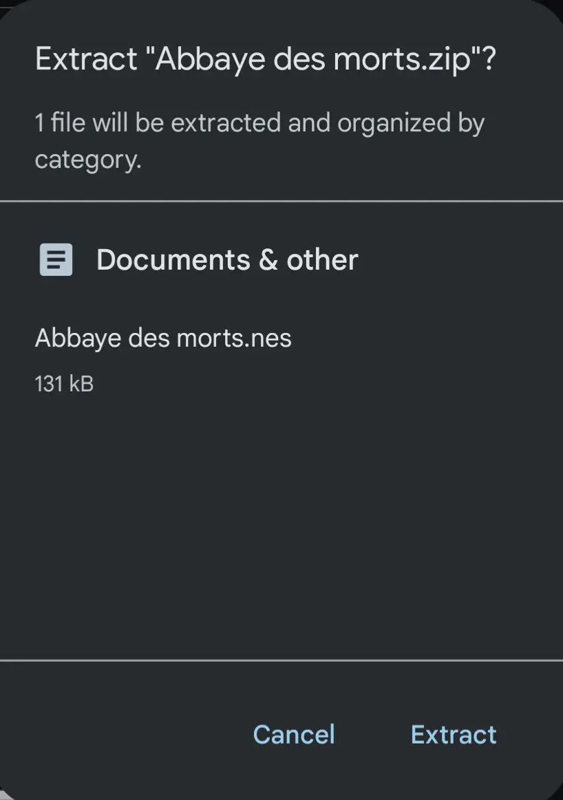picones extract dialog
