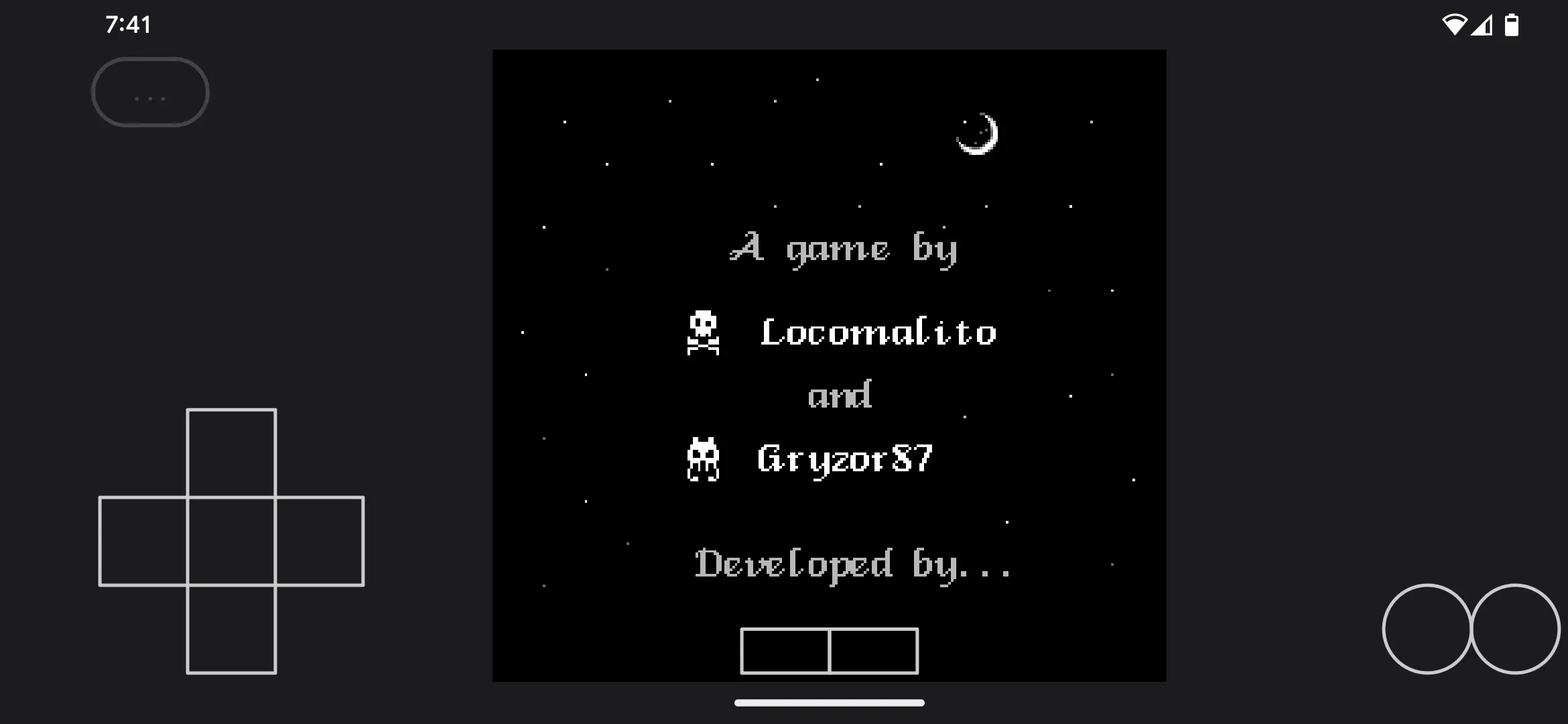 Horizontal screenshot of on-screen controls